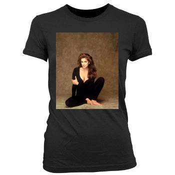 Cindy Crawford Women's Junior Cut Crewneck T-Shirt