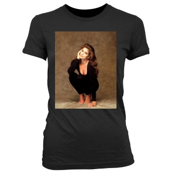 Cindy Crawford Women's Junior Cut Crewneck T-Shirt