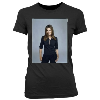 Cindy Crawford Women's Junior Cut Crewneck T-Shirt