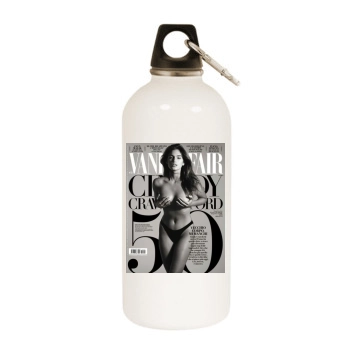 Cindy Crawford White Water Bottle With Carabiner