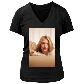 Claire Danes Women's Deep V-Neck TShirt