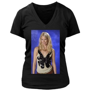 Claudia Schiffer Women's Deep V-Neck TShirt