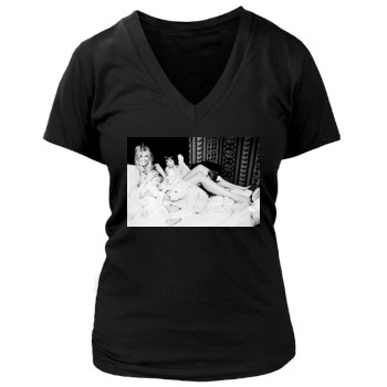 Claudia Schiffer Women's Deep V-Neck TShirt