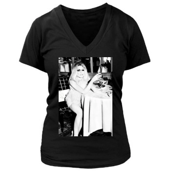 Claudia Schiffer Women's Deep V-Neck TShirt