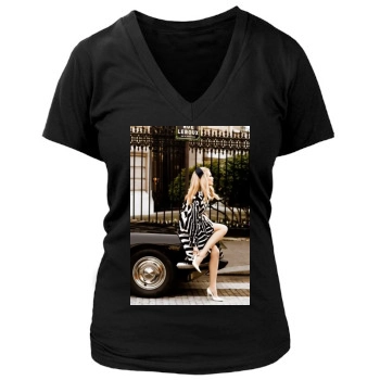 Claudia Schiffer Women's Deep V-Neck TShirt