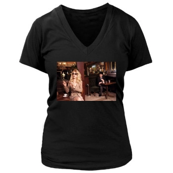 Claudia Schiffer Women's Deep V-Neck TShirt