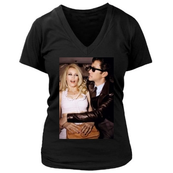 Claudia Schiffer Women's Deep V-Neck TShirt