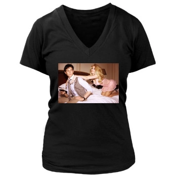 Claudia Schiffer Women's Deep V-Neck TShirt