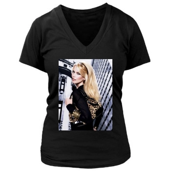 Claudia Schiffer Women's Deep V-Neck TShirt