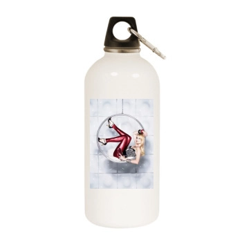 Claudia Schiffer White Water Bottle With Carabiner