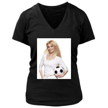 Claudia Schiffer Women's Deep V-Neck TShirt