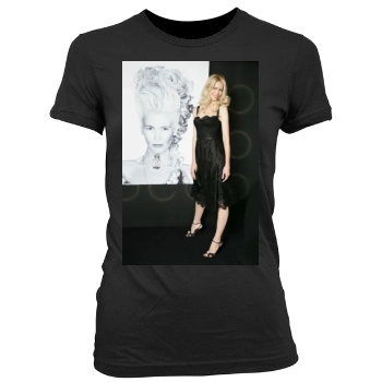 Claudia Schiffer Women's Junior Cut Crewneck T-Shirt