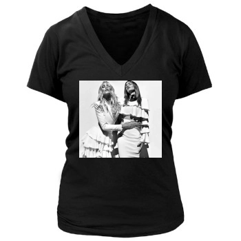 Claudia Schiffer Women's Deep V-Neck TShirt