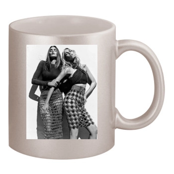 Claudia Schiffer 11oz Metallic Silver Mug