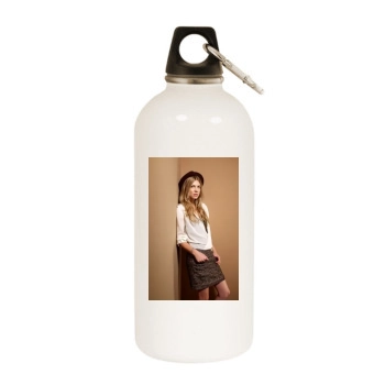 Clemence Poesy White Water Bottle With Carabiner