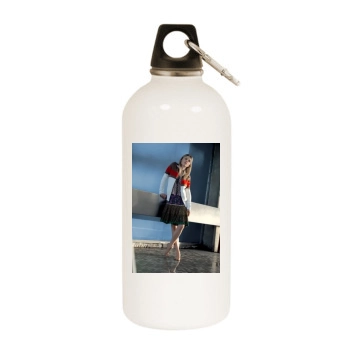 Clemence Poesy White Water Bottle With Carabiner