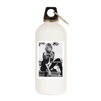 Clemence Poesy White Water Bottle With Carabiner