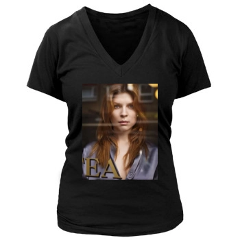 Clemence Poesy Women's Deep V-Neck TShirt