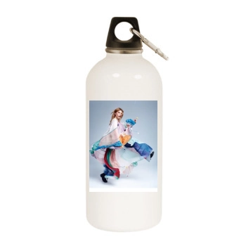 Clemence Poesy White Water Bottle With Carabiner