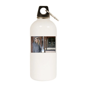 Clemence Poesy White Water Bottle With Carabiner