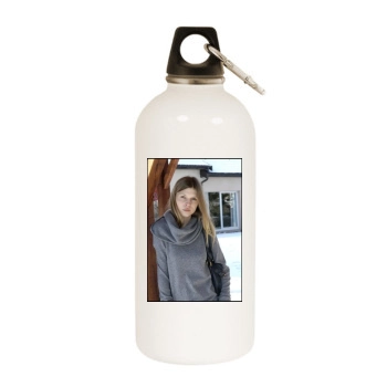 Clemence Poesy White Water Bottle With Carabiner