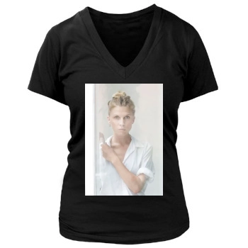 Clemence Poesy Women's Deep V-Neck TShirt