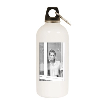 Clemence Poesy White Water Bottle With Carabiner