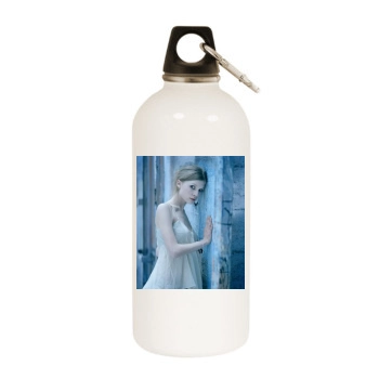 Clemence Poesy White Water Bottle With Carabiner