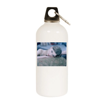 Clemence Poesy White Water Bottle With Carabiner