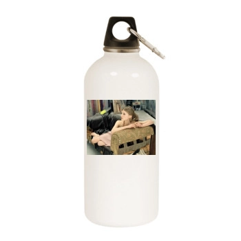 Clemence Poesy White Water Bottle With Carabiner