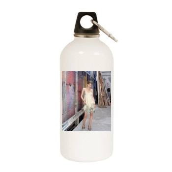 Clemence Poesy White Water Bottle With Carabiner