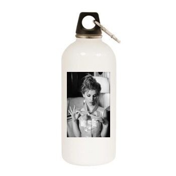 Clemence Poesy White Water Bottle With Carabiner