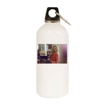 Clemence Poesy White Water Bottle With Carabiner