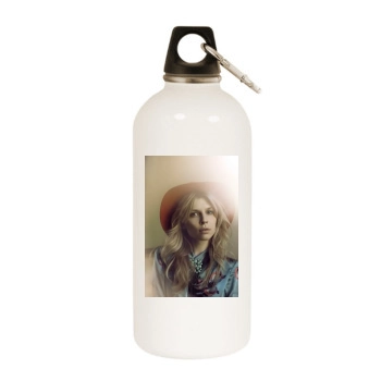 Clemence Poesy White Water Bottle With Carabiner