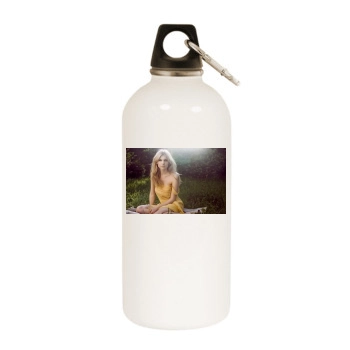 Clemence Poesy White Water Bottle With Carabiner