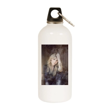 Clemence Poesy White Water Bottle With Carabiner