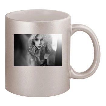 Clemence Poesy 11oz Metallic Silver Mug