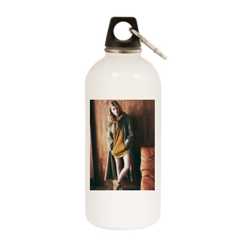 Clemence Poesy White Water Bottle With Carabiner