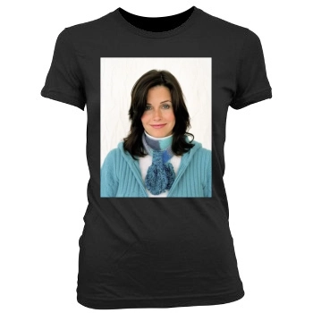 Courteney Cox Women's Junior Cut Crewneck T-Shirt