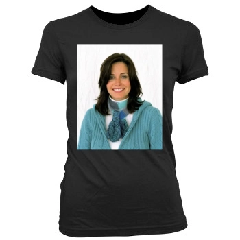 Courteney Cox Women's Junior Cut Crewneck T-Shirt