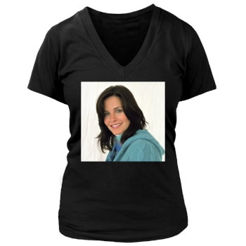 Courteney Cox Women's Deep V-Neck TShirt