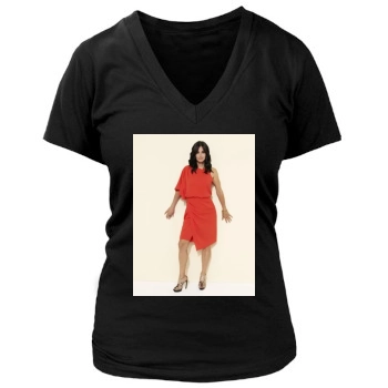 Courteney Cox Women's Deep V-Neck TShirt