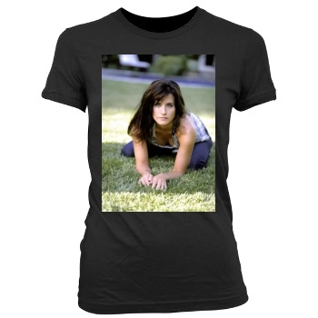 Courteney Cox Women's Junior Cut Crewneck T-Shirt