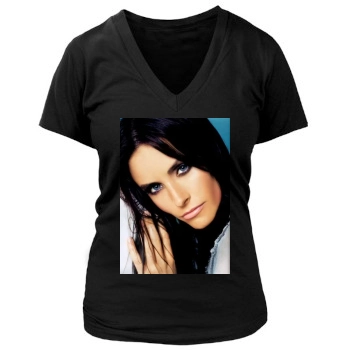 Courteney Cox Women's Deep V-Neck TShirt