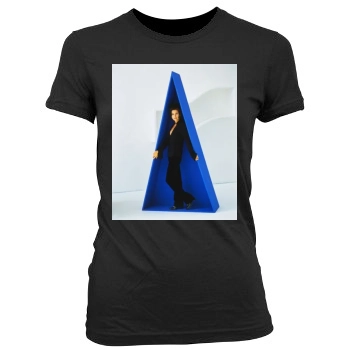 Courteney Cox Women's Junior Cut Crewneck T-Shirt