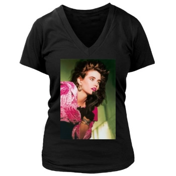 Courteney Cox Women's Deep V-Neck TShirt