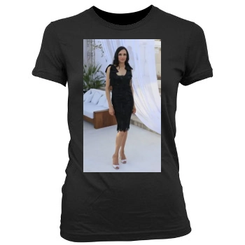 Famke Janssen Women's Junior Cut Crewneck T-Shirt