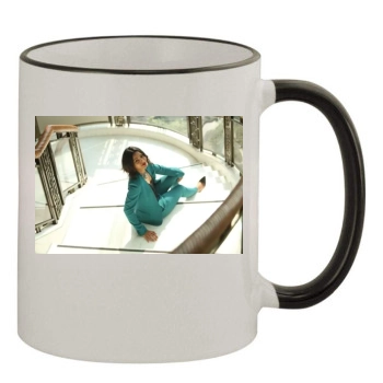 Freida Pinto 11oz Colored Rim & Handle Mug