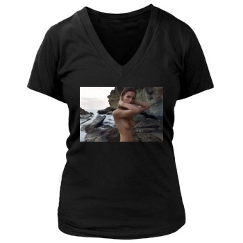 Edita Vilkeviciute Women's Deep V-Neck TShirt