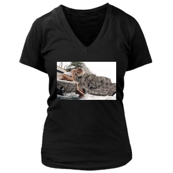 Edita Vilkeviciute Women's Deep V-Neck TShirt